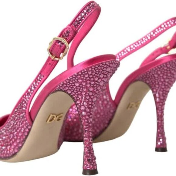 DG Pink Slingbacks Crystal pumps shoes - Picture 3 of 8